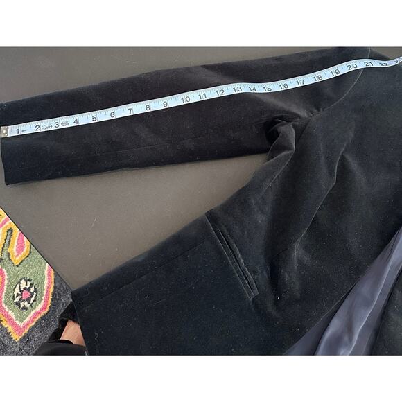 J.Crew 365 Black Open Front Slim Office Going Out Stretch Velvet Blazer Size 2 - Picture 9 of 10